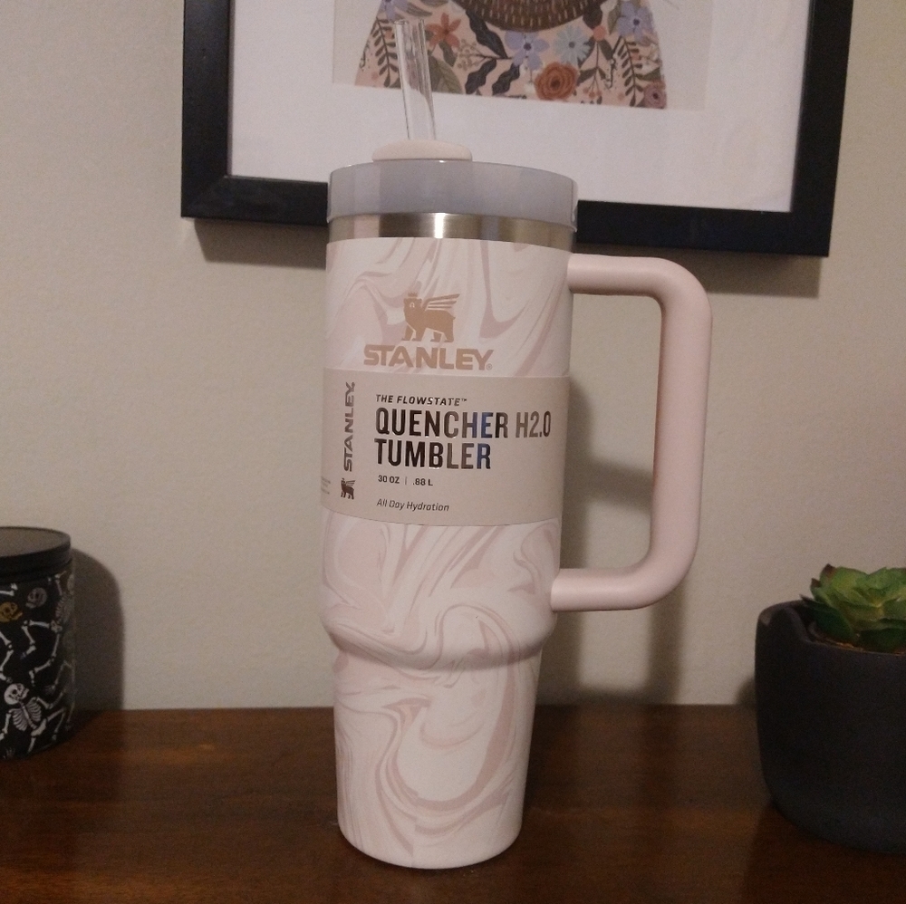 NWT Stanley Flowstate H20 Tumbler 30 ounce Rose Quartz Swirl